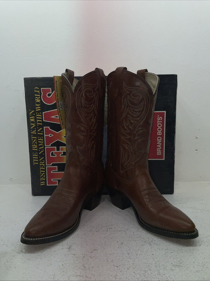 New Men’s Brown Texas Brand Cowboy Boots. 5111 9 D. 4-48