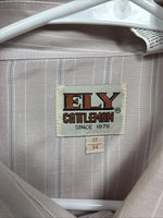 New Men’s ELY Cattleman Multicolor Stripe Long Sleeve Pearl Snap 17 X 34 XL R-66
