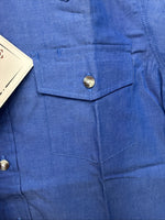 New Kids ELY Classic Blue Jean Design Long Sleeve Button Up Medium LL-27