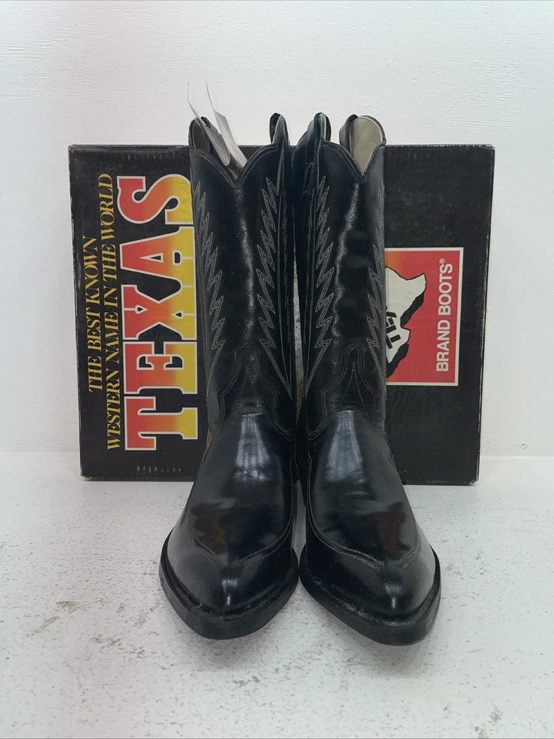 New Men’s Black Texas Brand Cowboy Boots 5030 10.5 10 1/2 D. 7-105