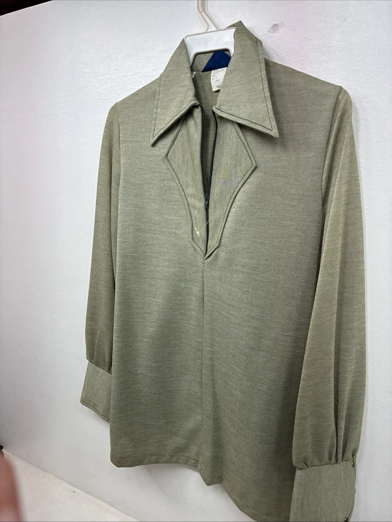 New Women’s Panhandle Slim Green Long Sleeve Half Zip Size 10 TT-92