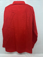 New Men’s H Bar C Simple Red Long Sleeve Pearl Snap 17.5 X 35 XL R-58