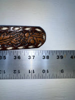 New Brown Genuine Leather Tooled And Weaved 32” Belt #78000 JJ-2