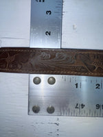 New Brown Genuine Leather Tooled 28” Belt #5020 NN-27
