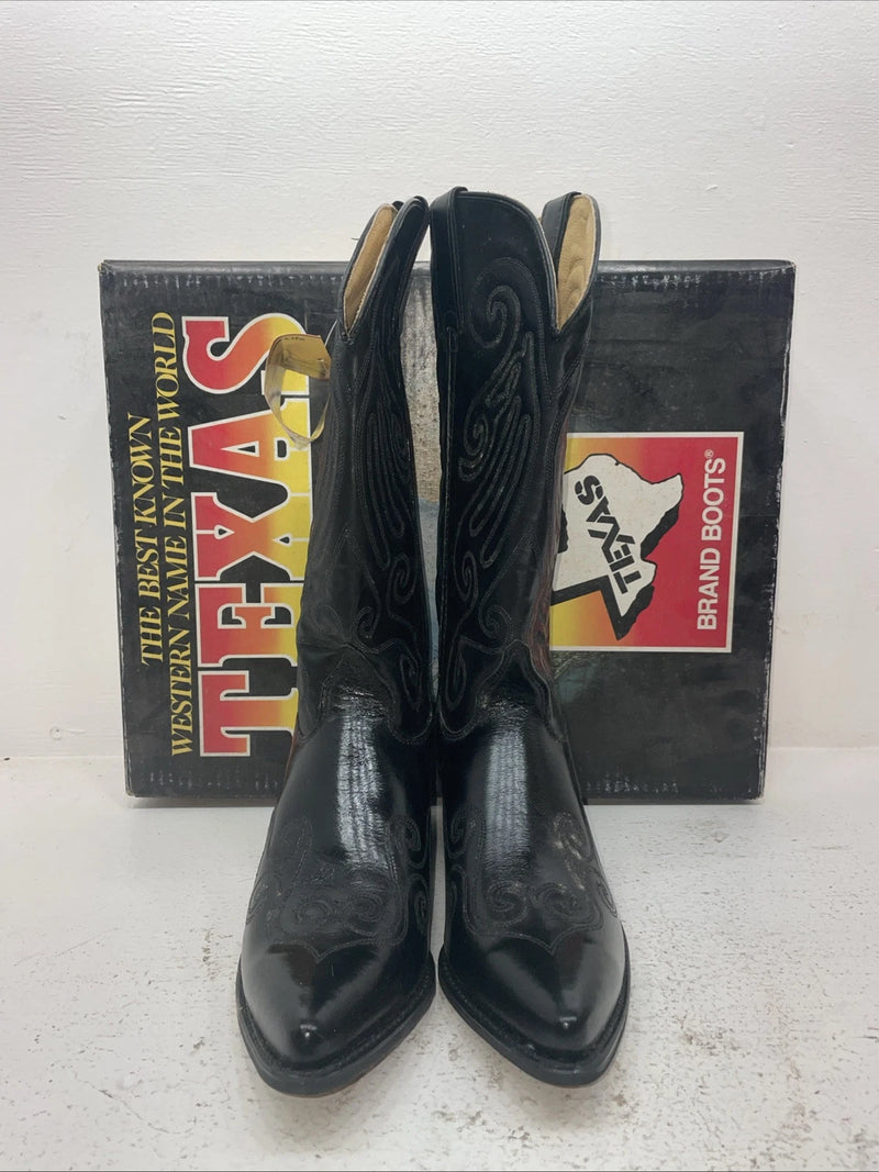 New Men’s Black Texas Brand Cowboy Boots. 4000 10 M. 7-59