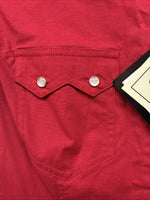New Women’s Cumberland Red Short Sleeve Pearl Snap Medium MM-87