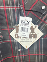 New Kids ELY Cattleman Green Red Plaid Long Sleeve Pearl Snap Large DD-30