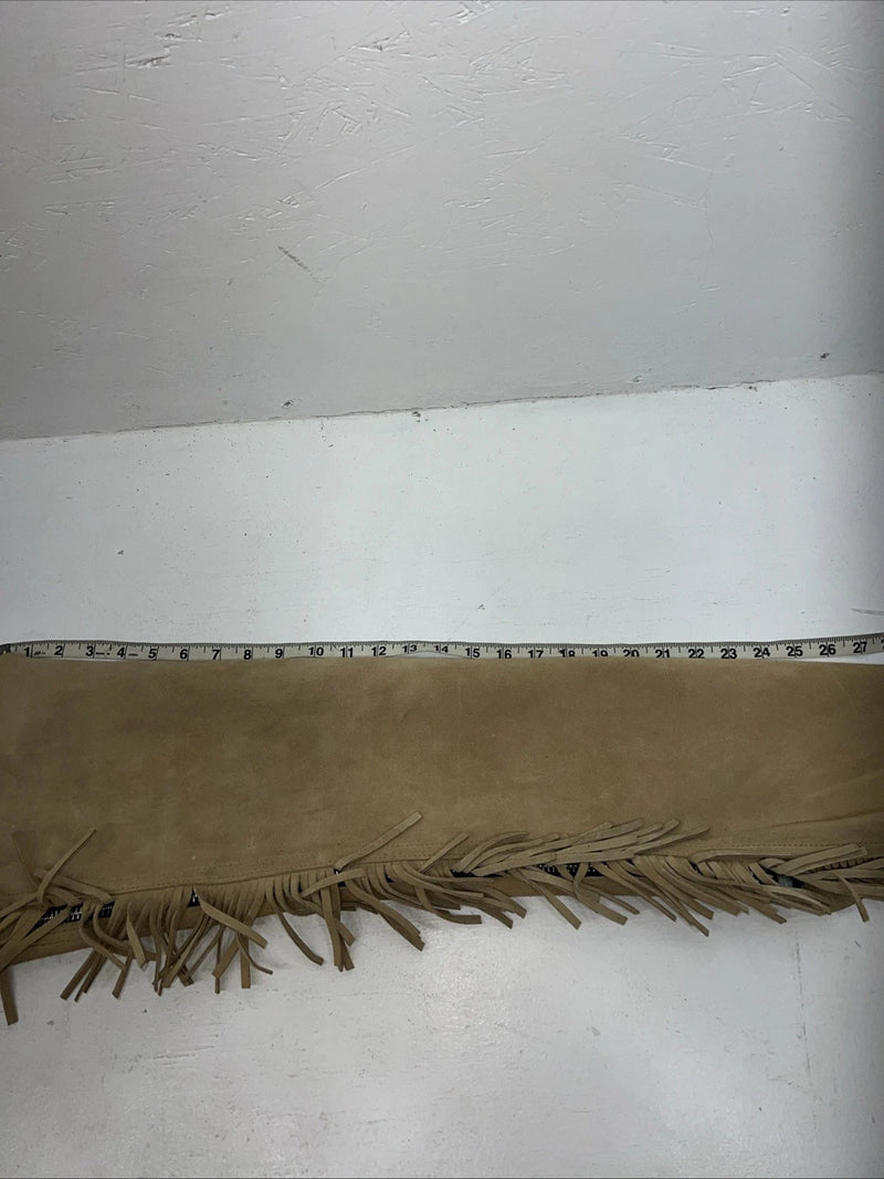 NOS Tan Children’s Show Chaps With Fringe Adjustable Waist 36” L-40