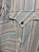 New Men’s Tem Tex Multicolor Stripe Long Sleeve Pearl Snap 14.5 X 33 Small V-8