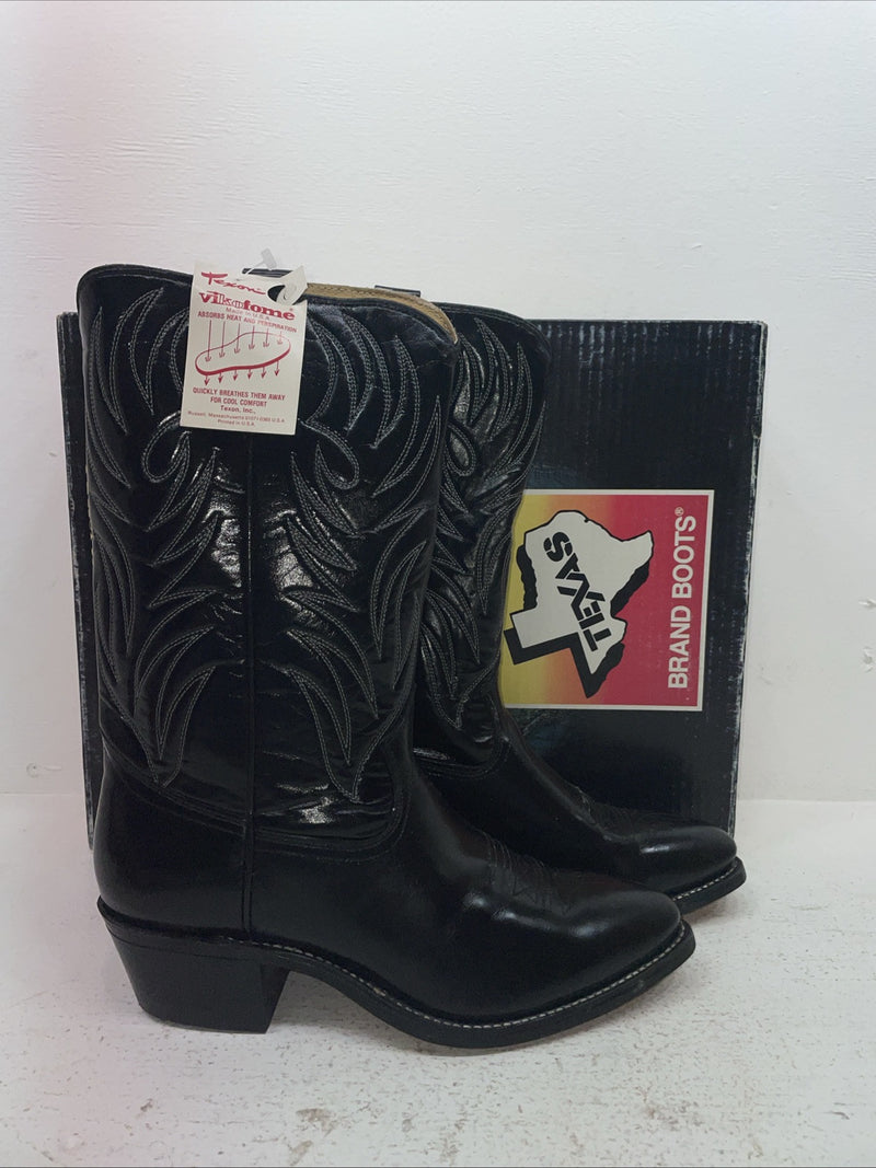 New Men’s Black Texas Brand Cowboy Boots. N 5010 10.5 10 1/2 D. 7-96