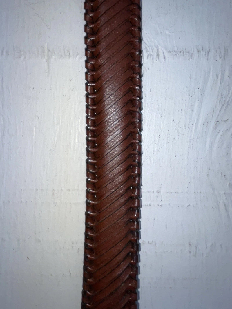 New Brown Genuine Leather Nocona Weaved 38” Belt #2410002 JJ-68