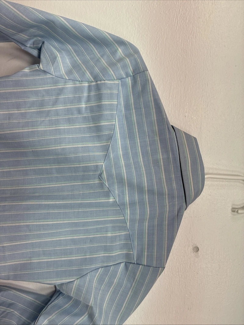 New Miss ELY Cattleman Blue Stripe Long Sleeve Pearl Snap Size 6 DD-145