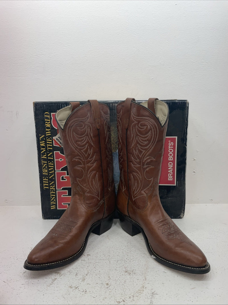 New Men’s Brown Texas Brand Cowboy Boots. 5111 10.5 10 1/2 D. 7-55