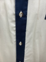 New Men’s Cowboy Threads White Blue Long Sleeve Button Up 2XL F-103