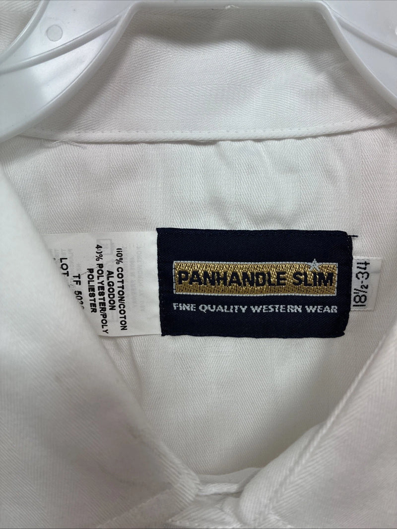 New Men’s Panhandle Slim White Long Sleeve Pearl Snap 18.5 2XL AA-114