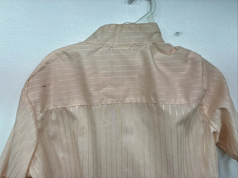 New Women’s Devon Aire Orange Stripe Short Sleeve Button Up Size 40 YY-5