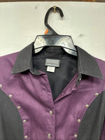 New Women’s Roughrider Purple Black Long Sleeve Button Up Small 3B-8