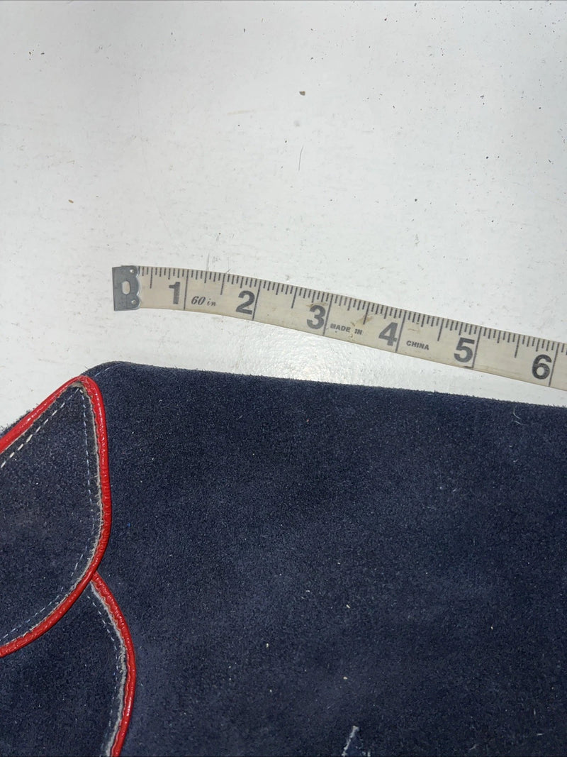 NOS Navy Red Show Chaps With Fringe Adjustable Waist 39” N-49