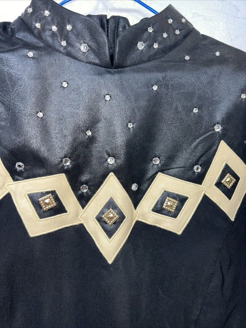 New Women’s Black 1849 Authentic Ranchwear Western Show Shirt XL #3752 UU-33