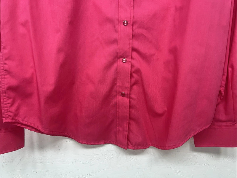 New Women’s Pink White Horse Long Sleeve Button Up Shirt M #211-1426 3B-79