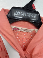 New Women’s Cumberland Pink Design Long Sleeve Pearl Snap Small KK-54
