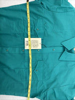 New Men’s ELY Cattleman Teal Short Sleeve Pearl Snap 15.5 Medium CC-14
