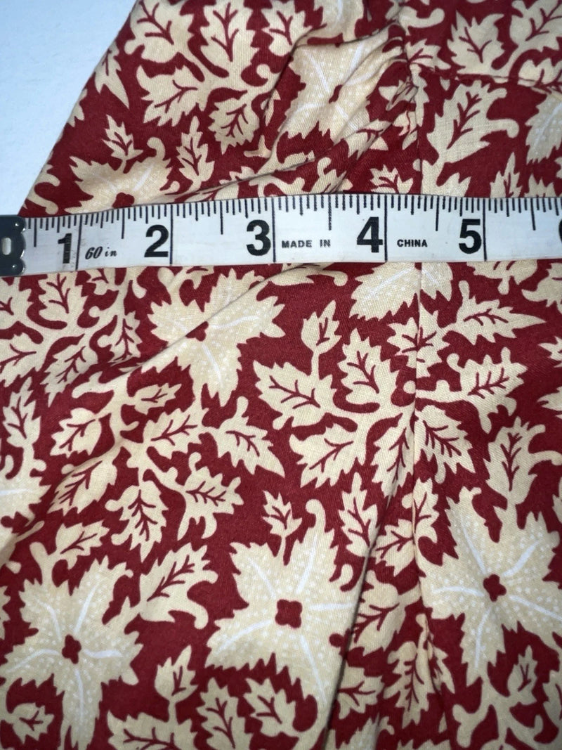 New Women’s Red Floral Tem Tex Long Sleeve Button Up Shirt #7144 3B-95