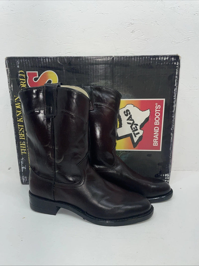 New Men’s Cherry Black Texas Brand Cowboy Boots. 6853 8 D. 1-124