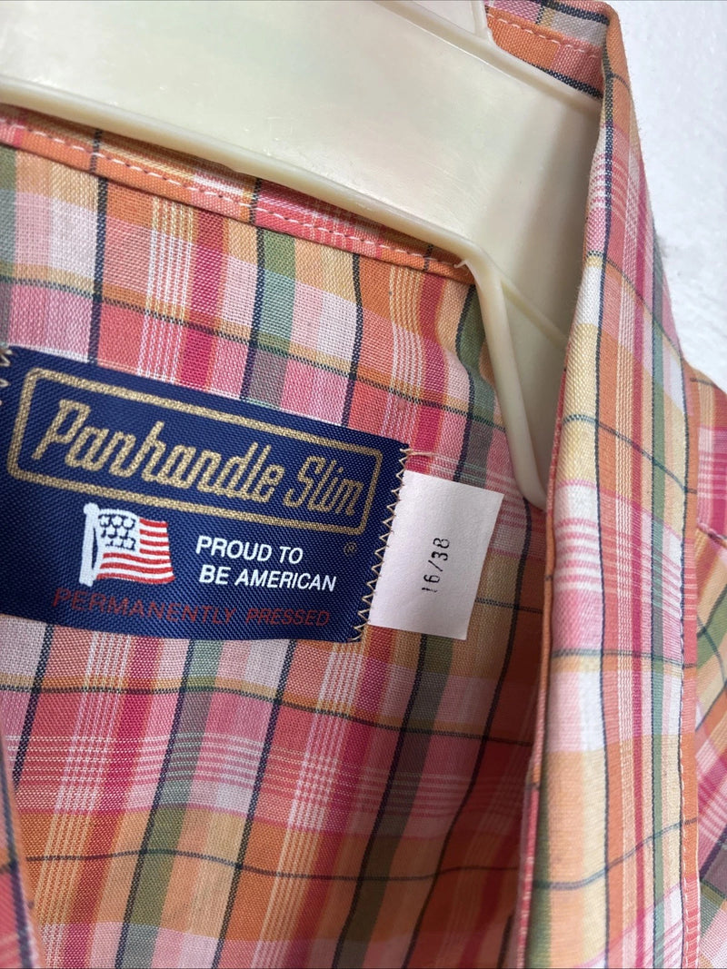 New Women’s Panhandle Slim Multicolor Plaid Long Sleeve Pearl Snap 16 X 38 II-18