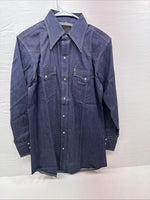 New Men’s Champion Western Jean long sleeve pearl snap small B-65