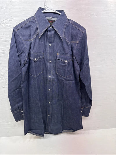 New Men’s Champion Western Jean long sleeve pearl snap small B-65