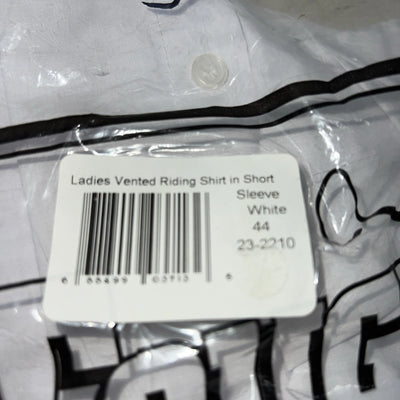 New Women’s White Tough 1 Comfort Riders Short Sleeve Riding Shirt. 44 D-34