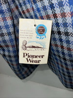 New Men’s Pioneer Wear Blue Plaid Suit Jacket 40 #574 LL-605