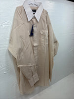 New Men’s Panhandle Slim Tan Stripe Long Sleeve Button Up Medium M-38