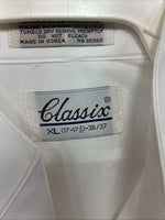 New Classix White Long Sleeve Button Up English Shirt XL AA-49