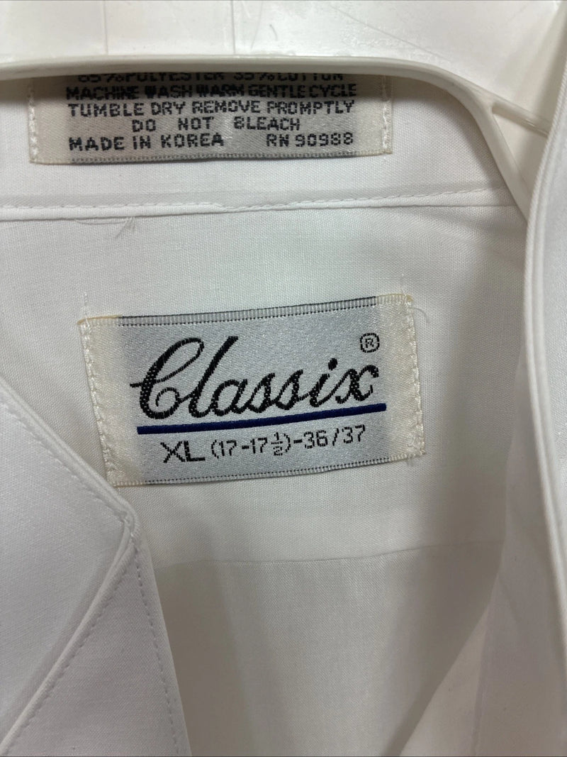 New Classix White Long Sleeve Button Up English Shirt XL AA-49