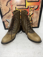 New Women’s Brown Lace Up Cowboy Boots. 4474 7.5 7 1/2 M. 17-64