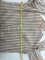 New Women’s Fenton Tan Stripe Long Sleeve Button Up Size 16 II-55