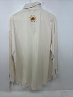New Women’s Rochelle Forest Yellow Design Long Sleeve Button Up Medium MM-64