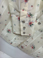 New Women’s Champion Western Yellow Floral Long Sleeve Pearl Snap 14 II-13