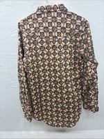 New Men’s Denver Westerns Brown Long Sleeve Pearl Snap 15.5 X 34 Medium K-83