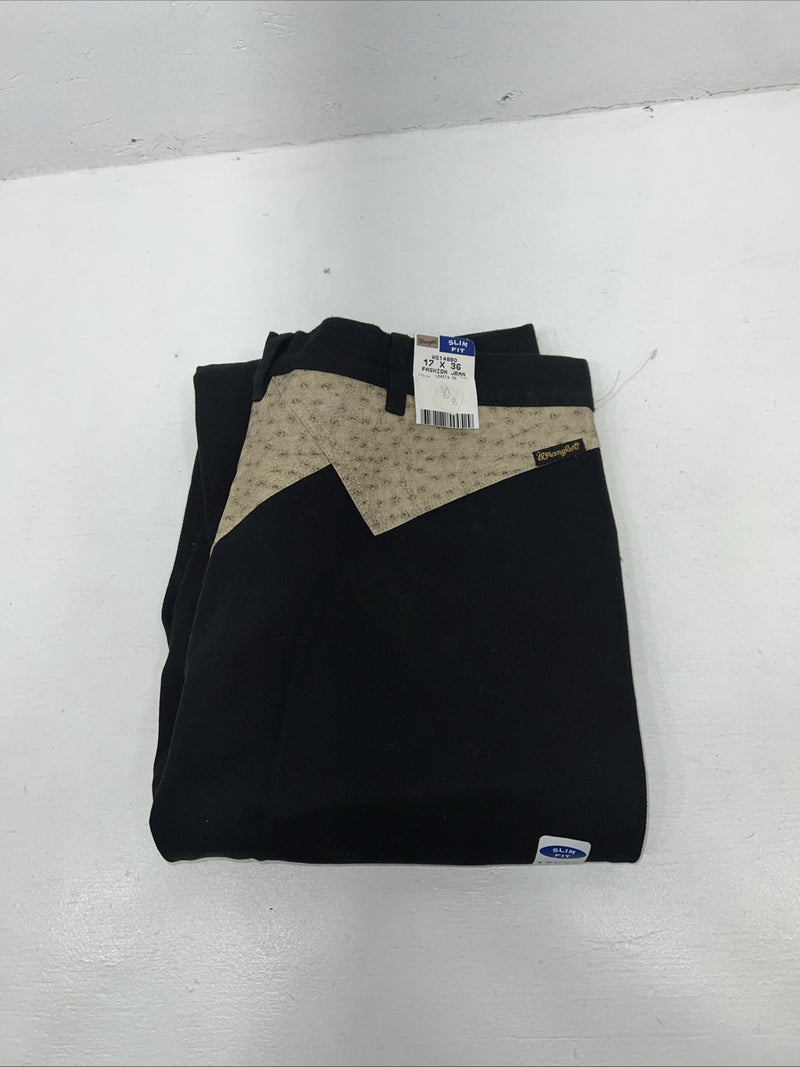 New Women’s Black Wrangler Fashion Jeans Slim Fit. 17x36 P-21