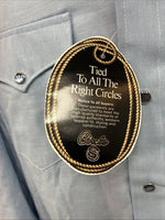New Men’s Circle S Blue Long Sleeve Pearl Snap 16 X 36 Large X-62