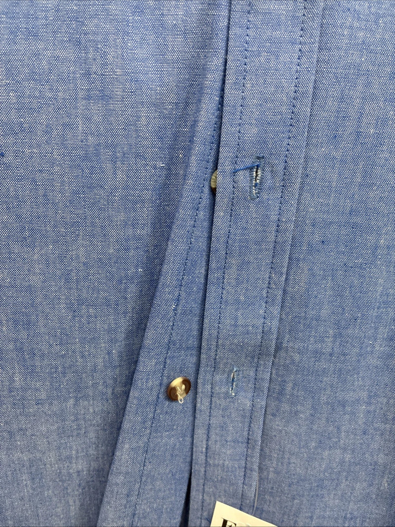 New Men’s ELY Blue Jean Color Long Sleeve Button Up 20.5 X 36 4XL E-50