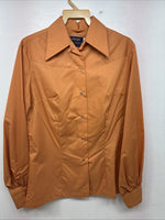 New Women’s Panhandle Slim Orange Long Sleeve Pearl Snap Size 14 MM-18