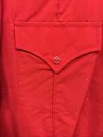 New Men’s ELY Cattleman Red Simple Long Sleeve Pearl Snap Medium J-92