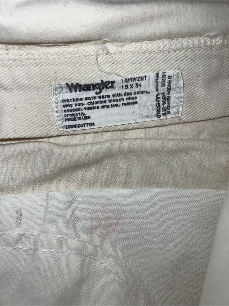 New Women’s Cowboy Cut White Denim Jeans. 15x34 J-8