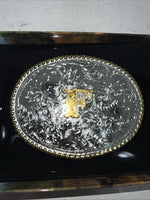 New Women’s Nocona Gold Silver “F” Belt Buckle. 37572-F A-116
