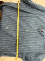 New Women’s Cowboy Threads Blue Stripe Long Sleeve Button Up Large TT-16
