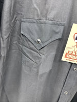 New Men’s ELY Cattleman Black Western Short Sleeve Pearl Snap 18.5 2XL E-48